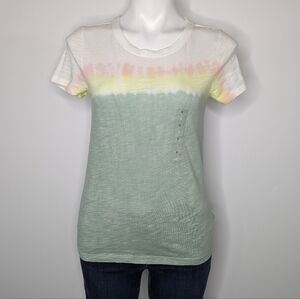 ✨3/$15  NWT GAP white yellow green dye short sleeve 100% cotton tshirt S